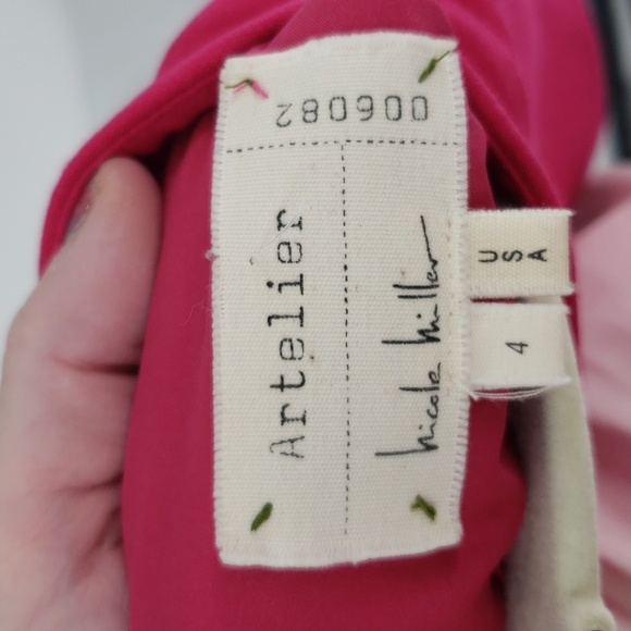 Artelier Nicole Miller Hot Pink Minidress With Keyhole Exposed Zipper Size 4 - Picture 7 of 11